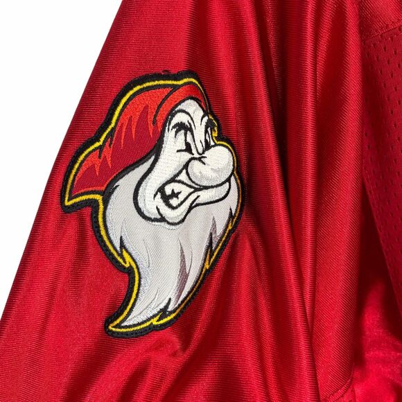 Disney World Jersey Mens Large Red Grumpy #7 In The Game Embroidered Football - Picture 7 of 15